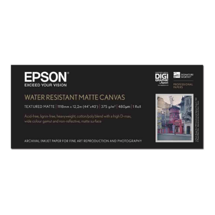 Epson WaterResistant Matte Canvas Roll, 44" x 12,2 m, 375g/m2