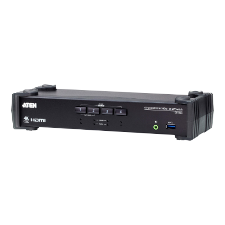 Aten | 4-Port USB 3.0 4K HDMI KVMP Switch with Audio Mixer Mode | CS1824