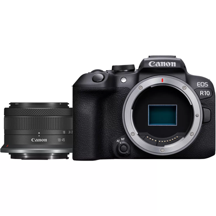 Canon | D.CAM EOS R10 RF-S 18-45 IS STM EU26 | Megapixel 24.2 MP | Image stabilizer | ISO sensitivity (max) 32000 | Wi-Fi | Video recording | Manual | CMOS | Black