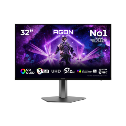 AOC | AG326UZD2 | 32 " | QD-OLED | UHD | 16:9 | 240 Hz | 0.03 ms | 3840 x 2160 pixels | 1000 cd/m² | HDMI ports quantity 1 | Black