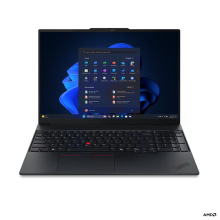 Lenovo ThinkPad E16 G4 AMD | Black | 16 " | IPS | WUXGA | 1920 x 1200 pixels | Anti-glare | AMD Ryzen AI 5 | 330 | 16 GB | SODIMM DDR5 | Solid-state drive capacity 512 GB | AMD Radeon 820M Graphics | Windows 11 Pro |...
