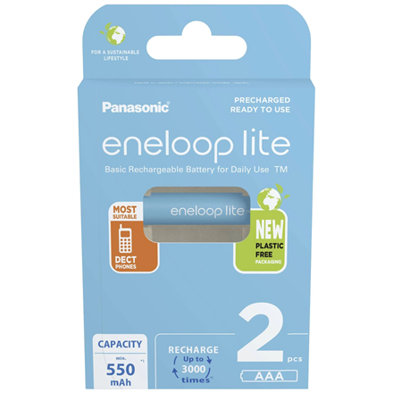 Panasonic | Rechargeable Batteries | ENELOOP Lite BK-4LCCE/2BE | AAA | 550 mAh | 2 pc(s)