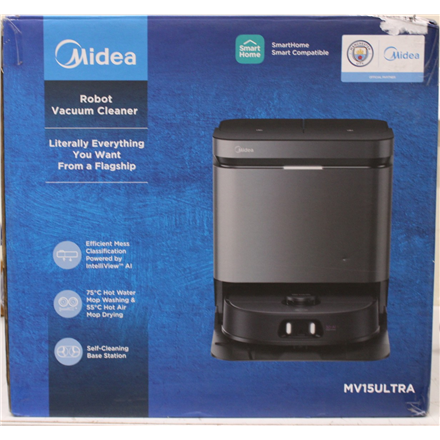 SALE OUT. Midea V15 Robot Vacuum Cleaner | Midea Robot Vacuum Cleaner | V15 | Wet&Dry | 5200 mAh | Dust capacity 3 L | 16200 Pa | Black | DAMAGED PACKAGING, MISSING MANUAL AND DUST BAG, DIRTY, SCRATCHED | 24 month(s)