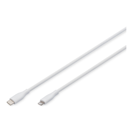 Digitus | Lightning silicone connection cable, USB-C - Lightning, 1m | AK-600110-010-W