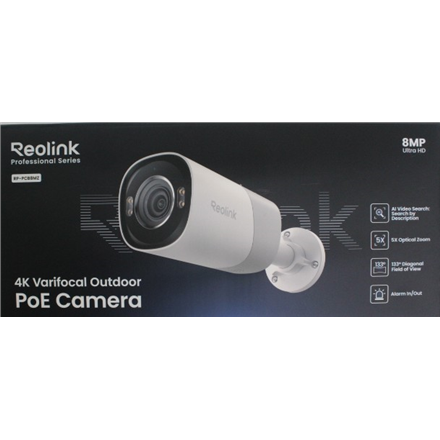 SALE OUT. Reolink PCRPB4K02 Smart 4K 133° View PoE Bullet Camera with 5× Optical Zoom | Reolink Smart 4K 133° View PoE Camera with 5× Optical Zoom | RP-PCB8MZ | 24 month(s) | Bullet | 8 MP | F2.7-13.5mm/F1.6 | IP67 |...