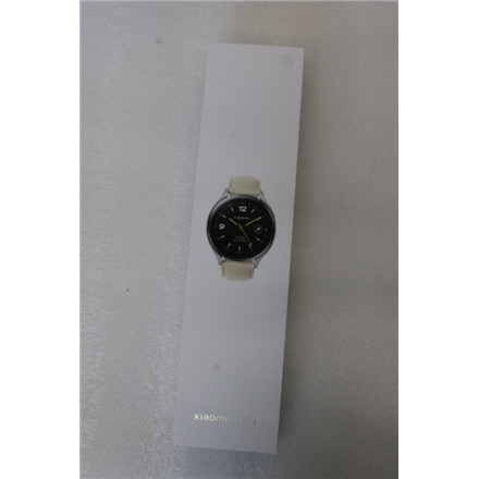 SALE OUT. Xiaomi Watch 2 Titan Gray Case With White Leather Strap | SALE OUT. Xiaomi Watch 2 Titan | Smart watch | GPS (satellite) | AMOLED | 1.43" | Gray | USED, SCRATCHES ON SCREEN AND CHARGING DOCK