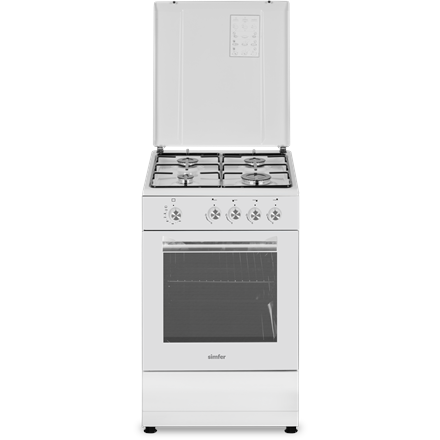 Simfer | Cooker | 4401SGRBB | Hob type Gas | Oven type Gas | White | Width 50 cm | Depth 55 cm | Energy efficiency class A+ | 49 L