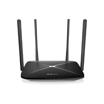 Mercusys | AC1300 Wireless Dual Band Gigabit Router | AC12G | 802.11ac | 400+867 Mbit/s | 10/100/1000 Mbit/s | Ethernet LAN (RJ-45) ports 3 | Mesh Support No | MU-MiMO Yes | No mobile broadband | Antenna type 4xFixed...