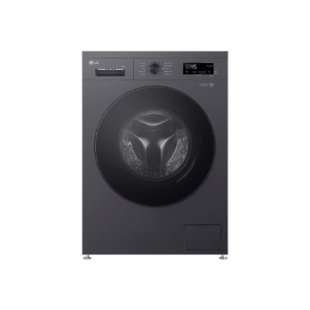 LG | Washing machine | F4X1009NMB | Energy efficiency class A | Front loading | Washing capacity 9 kg | 1400 RPM | Depth 55 cm | Width 60 cm | Display | LED | Steam function | Direct drive | Wi-Fi | Graphite Black