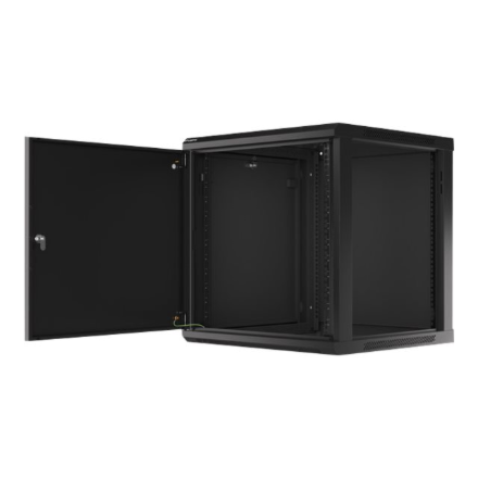 Lanberg | Rack cabinet 19" wall-mount 12U/600x600 for self-assembly with metal door (flat pack) | WF01-6612-00B | Black