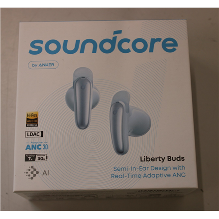 SALE OUT. | Anker Soundcore True wireless earphones | Liberty Buds | Bluetooth | Semi-in-ear | Microphone | Light Blue | Noise canceling | Noise reduction | DEMO | Warranty 24 month(s) | Wireless