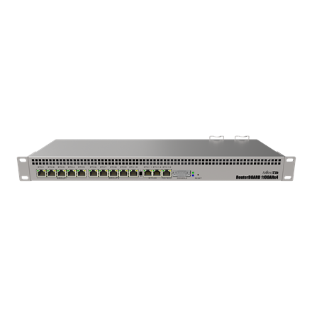Mikrotik Wired Ethernet Router RB1100x4, 1U Rackmount, Quad core 1.4GHz CPU, 1 GB RAM, 128 MB, 13xGigabit LAN, 1xSerial console port RS232, PCB Temperature and Voltage Monitor, IP20, RouterOS L6 | MikroTik | Wired Eth...
