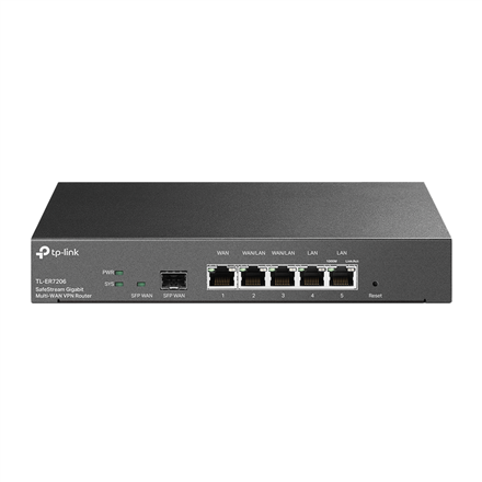 TP-LINK | SafeStream Gigabit Multi-WAN VPN Router | ER7206 | 10/100/1000 Mbit/s | Ethernet LAN (RJ-45) ports 1× Gigabit SFP WAN Port, 1× Gigabit RJ45 WAN Port, 2x Gigabit RJ45 LAN Ports 2× Gigabit WAN/LAN RJ45 Ports