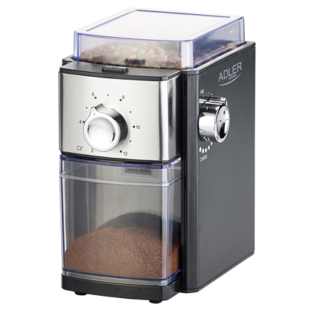 Adler | Coffee Grinder | AD 4448 | 300 W | Coffee beans capacity 250 g | Number of cups 12 per container pc(s) | Black