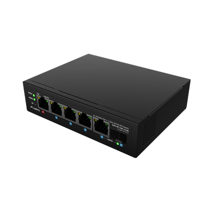 Lanberg | Switch PoE 1xBT 3xAT SFP/ETH Din Unmanagment Fast Ethernet | ILFE-4P-1GE-1S-90