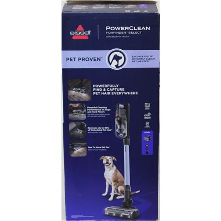 SALE OUT. Bissell Stick Vacuum | PowerClean FurFinder Select | Cordless operating | 200 W | 25.2 V | Operating time (max) 40 min | Black/Titanium/Lake Blue | Warranty 24 month(s) | Battery warranty 24 month(s) | DEMO