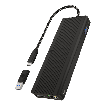 Raidsonic | Icy Box 9-in-1 USB Type-C and Type-A dock with dual video output | IB-DK4080AC | Dock | Ethernet LAN (RJ-45) ports 1 | USB 2.0 ports quantity 3 | HDMI ports quantity 2 | Ethernet LAN