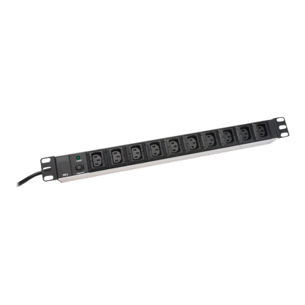 Digitus | Aluminum outlet strip, IEC C14 plug | DN-95404 | Sockets quantity 10