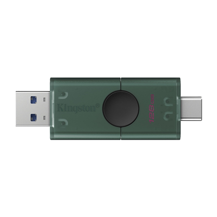 Kingston DataTraveler Duo | 128 GB | USB Type-C/Type-A | Black/Green