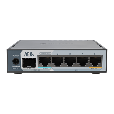 MikroTik | hEX S (2025) | 10/100/1000 Mbit/s | Ethernet LAN (RJ-45) ports 5 | Mesh Support No | MU-MiMO No | No mobile broadband