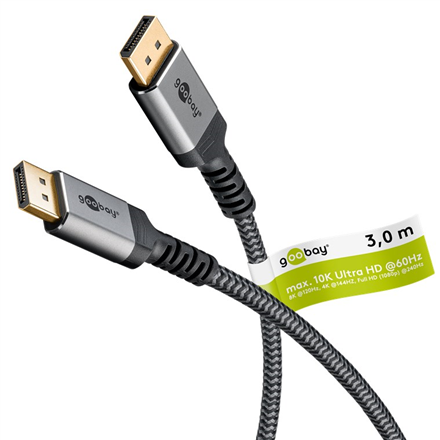 Goobay | DisplayPort Cable 2.0/2.1, 54 Gbit/s | 75681 | DisplayPort to DisplayPort