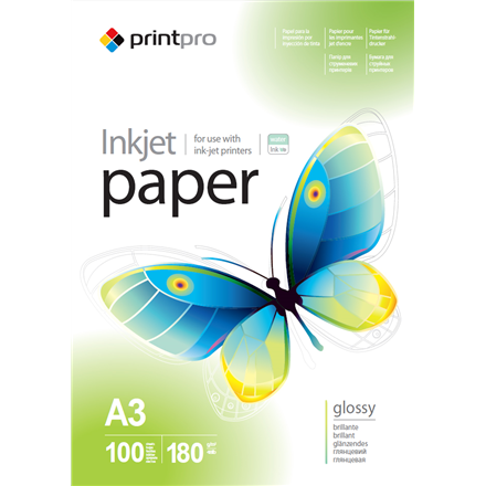 Photo paper PrintPro, 100 sheets | High Glossy | 180 g/m² | A3