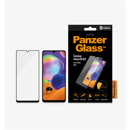 PanzerGlass | Samsung | Galaxy A31/A32 4G | Glass | Black | Case Friendly