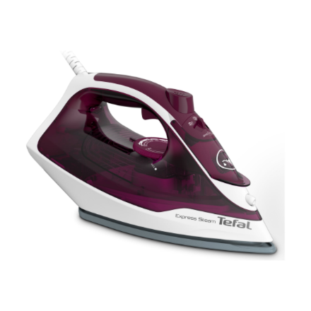TEFAL | V2835E0 Express | Steam Iron | 2400 W | Water tank capacity 270 ml | Continuous steam 30 g/min | Steam boost performance 160 g/min | Purple/White