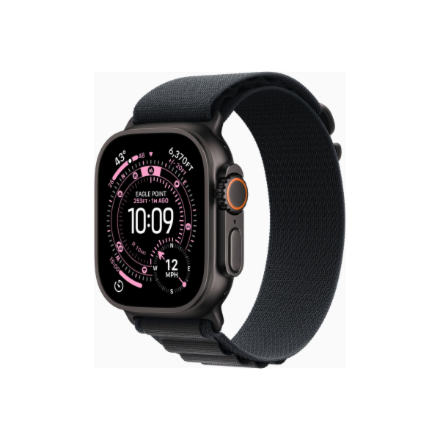 Apple Watch Ultra 3 GPS + Cellular 49mm Black Titanium Case with Black Alpine Loop - Medium | Apple