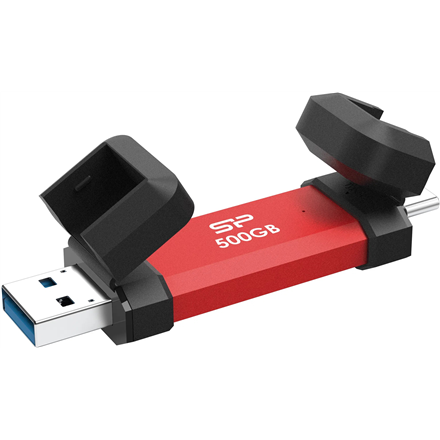 Silicon Power DS72 | 500 GB | USB Type-A/USB Type-C 3.2 Gen 2 | Red