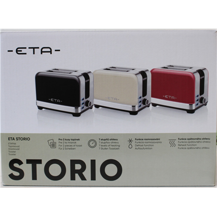 SALE OUT. ETA ETA916690040 STORIO Toaster, Power 930 W, 2 slots, Stainless steel, Beige | Storio Toaster | ETA916690040 | Power 930 W | Housing material Stainless steel | Beige | DAMAGED PACKAGING, DEMO