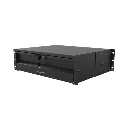 Lanberg 19" Drawer 3U, max load capacity up to 90 kg 4 point assembly | AK-2003-B | 48.26 x 36 x 13.2 cm | Black