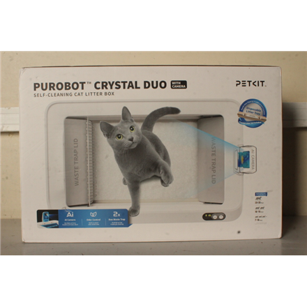 SALE OUT. PETKIT Purobot Crystal Duo with Camera Self-Cleaning Cat Litter Box | White | DEMO | 24 month(s)