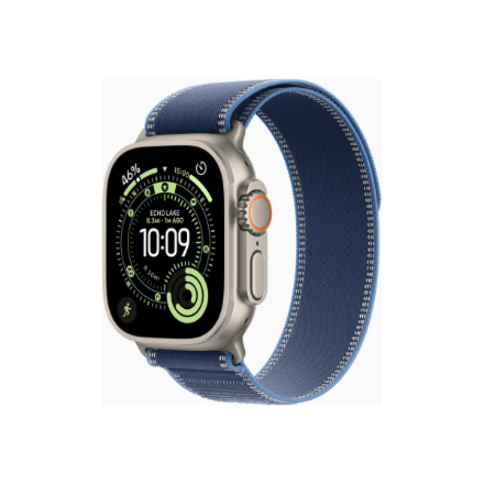 Apple Watch Ultra 3 GPS + Cellular 49mm Natural Titanium Case with Blue/Bright Blue Trail Loop - M/L | Apple