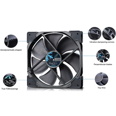Fractal Design | Venturi HP-14 PWM | Black, Grey | Fan