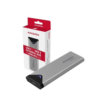 AXAGON External SuperSpeed+ USB-C metal box for M.2 NVMe SSD disks having sizes of up 42 to 80 mm | EEM2-UG2