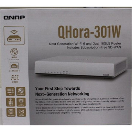 SALE OUT. QNAP QHora-301W WiFi 6 up to 3.5Gbps Speed AX optimized Quad-Core Processor 4x4 MU-MIMO & OFDMA 2* 10GbE (Multi-Gig) WAN/LAN adjus | SALE OUT. | QNAP | Dual bandRouter | QHora-301W | 802.11ax | Ethernet LAN...