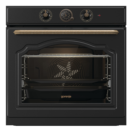Gorenje Oven | BOS67372CLB | 77 L | Electric | AquaClean | Mechanical control | Steam function | Convection | Height 59.5 cm | Width 59.5 cm | Black