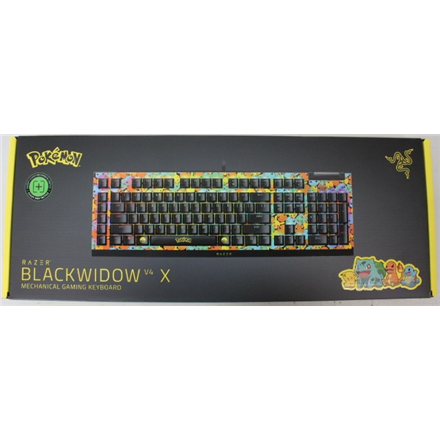 SALE OUT. SALE OUT. Razer BlackWidow V4 X | Mechanical Gaming Keyboard | Wired | US | Green Mechanical Switches | Pokémon Edition | DEMO