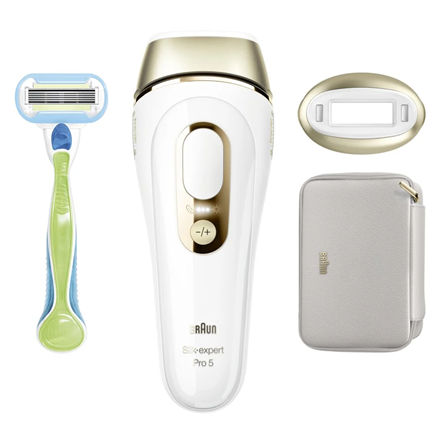 Braun Silk-expert Pro 5 Epilator | PL5052 | Bulb lifetime (flashes) 400.000 | Number of power levels 10 | White/Gold