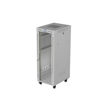 Lanberg Rack cabinet 19" free-standing 32U/600x800 (flat pack) with glass door LCD V2 | FF01-6832-12SL | Grey