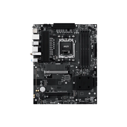 MSI PRO B850-S EVO WIFI | Processor family AMD | Processor socket AM5 | DDR5 | Supported hard disk drive interfaces SATA, M.2 | Number of SATA connectors 4