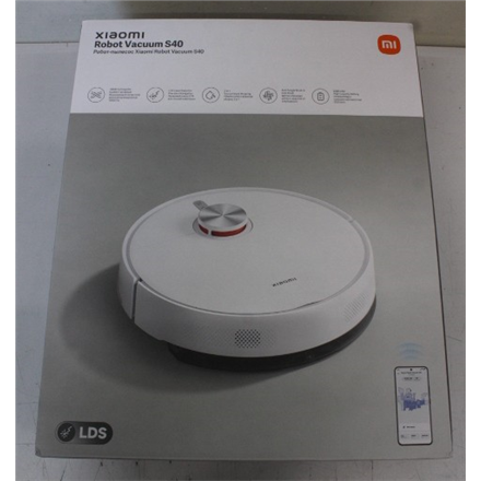 SALE OUT. Xiaomi Robot Vacuum S40 EU | Xiaomi Robot Vacuum S40 EU | Wet&Dry | 5200 mAh | Dust capacity 0.52 L | 10000 Pa | White | DAMAGED PACKAGING | 23 month(s)