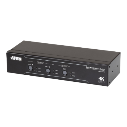 Aten | 2x2 True 4K HDMI Matrix Switch with Audio De-Embedder | VM0202HB
