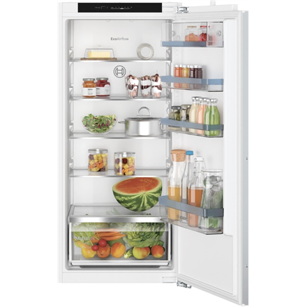 Bosch | Refrigerator | KIR41VFE0 | Energy efficiency class E | Built-in | Larder | Height 122.1 cm | Fridge net capacity 204 L | Display | 35 dB | White