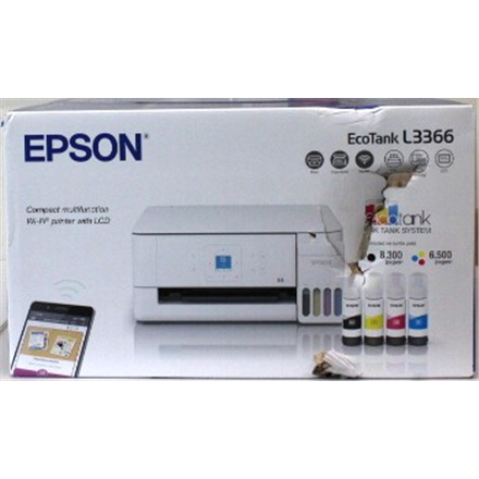 SALE OUT. Epson EcoTank L3366 Multifunctional Printer | SALE OUT. | Epson Multifunctional printer | EcoTank L3366 | Inkjet | Colour | A4 | Wi-Fi | White | DAMAGED PACKAGING, DENTED BODY (INK TANK TOP - COVER)