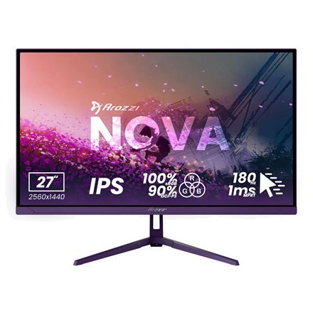Arozzi | Nova | 27 " | IPS | QHD | 16:9 | 180 Hz | 1 ms | 2560 x 1440 pixels | 350 cd/m² | HDMI ports quantity 2 | Purple