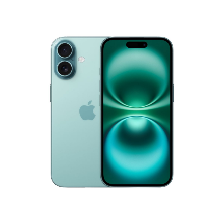 Apple | iPhone 16 | Teal | 6.1 " | Super Retina XDR display | 2556 x 1179 pixels | A18 | Internal RAM 8 GB | 128 GB | Dual SIM | 4G | Main camera resolution 48+12 MP | Secondary camera resolution 12 MP | iOS | 18