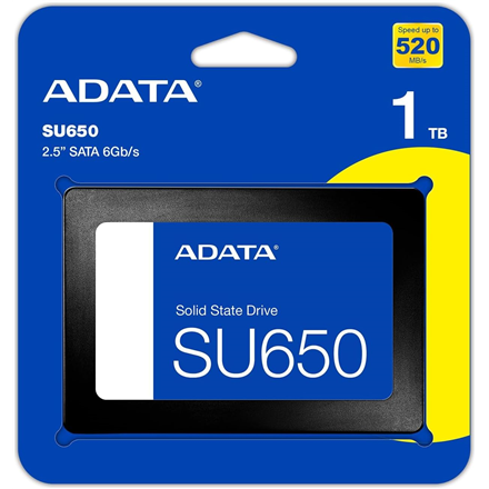 ADATA | Ultimate SU650 | 1000 GB | SSD form factor 2.5" | Solid-state drive interface SATA 6Gb/s | Read speed 520 MB/s | Write speed 450 MB/s