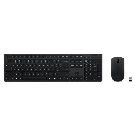 Lenovo Professional Wireless Rechargeable Combo Keyboard and Mouse | Keyboard and Mouse Set | Wireless | Mouse included | Bluetooth | Nordic | Rechargeable professional | Grey